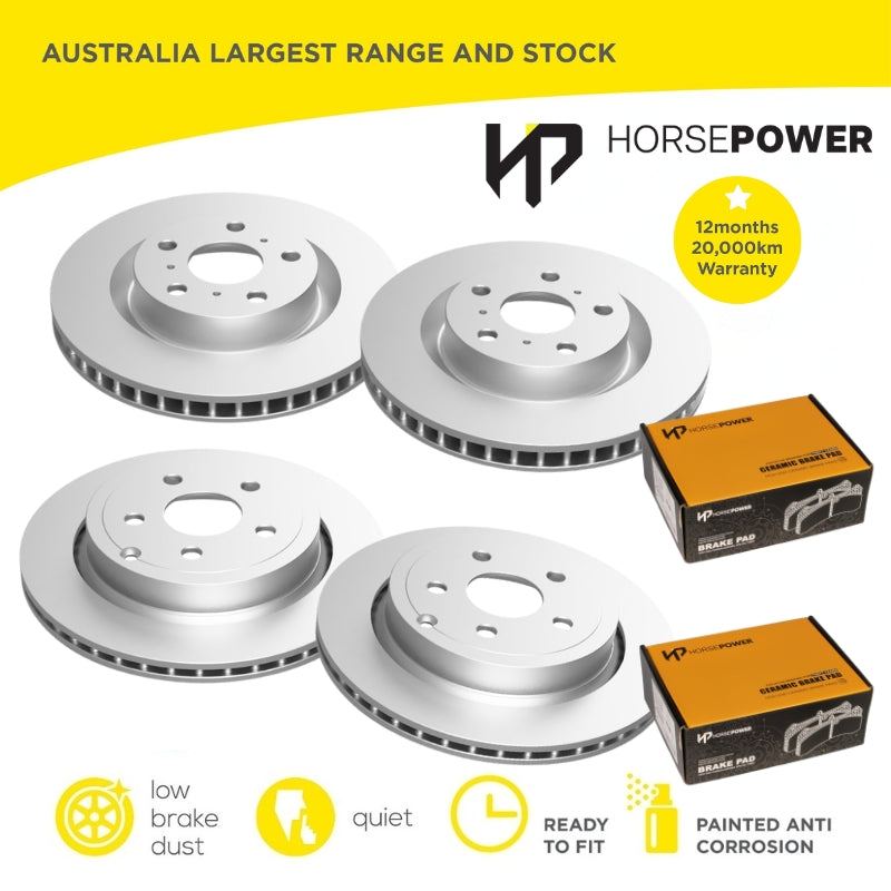 Full Set F+R Ceramic Brake Pad + Disc Rotors for Holden Commodore VE V8