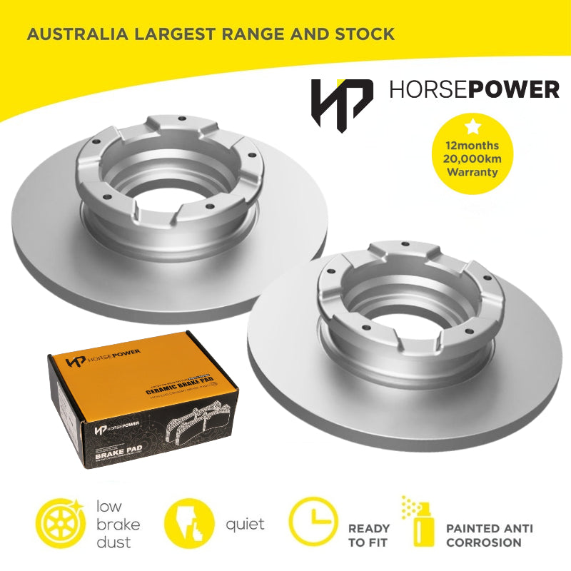 Rear Ceramic Brake Pads and Disc Rotor for Ford TRANSIT 2.0 2.2 VO VN Diesel 18-on