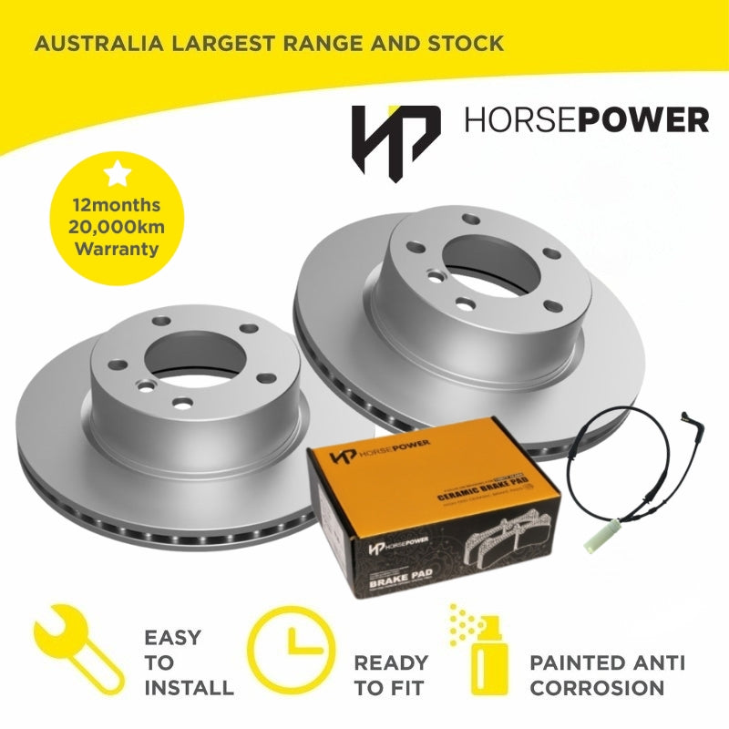 Front Disc Rotors and Brake Pads for BMW 118i E87 2.0L 07/2004-02/2007