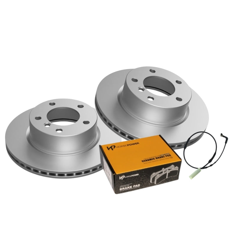 Front Disc Rotors and Brake Pads for BMW 118i E87 2.0L 07/2004-02/2007