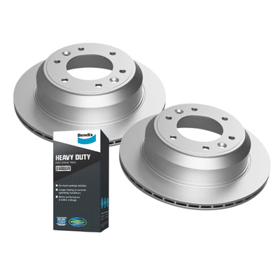 Rear Bendix HD Brake Pads and Disc Rotors Set for Hyundai iLoad VAN TQ 08-18