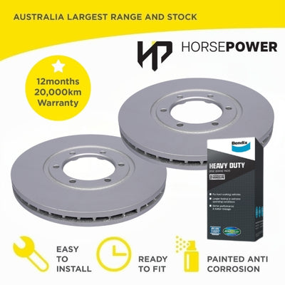 Front Bendix HD Brake Pads and Rotors Set for Mazda Bravo UF 2.5L 4WD 1996-1999