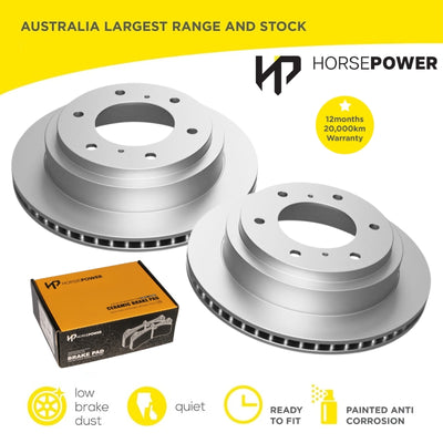 Rear Brake Pads and Disc Rotors Set for Mitsubishi PAJERO NM NP 2000-2006