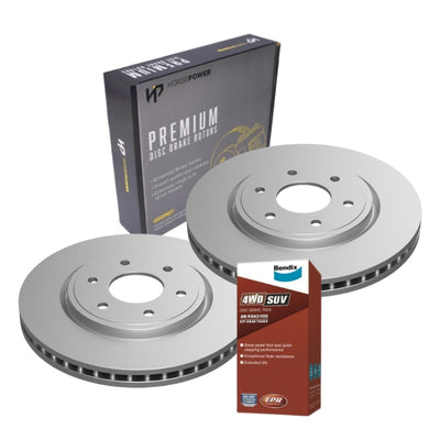 Front Bendix Brake Pads & Rotors Set for Nissan Pathfinder R51 2.5TD 4.0L 2005 -