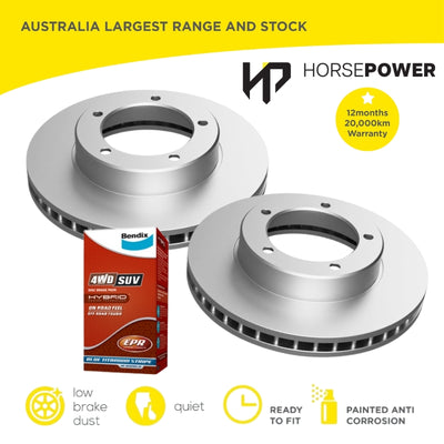 Front Bendix Brake Pads and Disc Rotors Set for LANDCRUISER HDJ100 UZJ100 98-07 Lexus LX470 4.7
