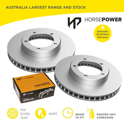 Front Brake Pads Rotors Set for Heavy Duty LANDCRUISER 100 FZJ105 HZJ105 98-07