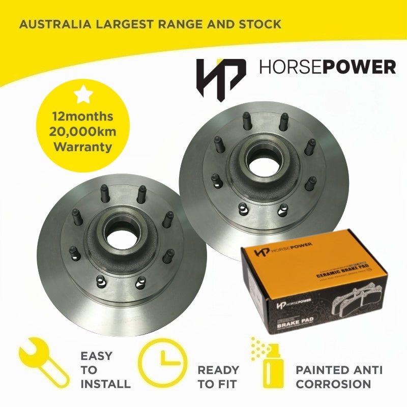 Front Brake Pads and Rotors Set Hub Type for  Ford F250 5.4L 7.3L 4WD 99-05