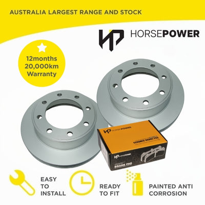 Front Brake Pads and Rotor Hat Type for Ford F350 7.3L 10th Gen 99-05