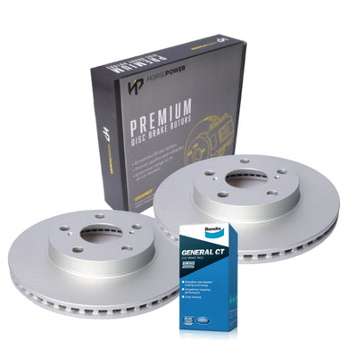 Front Bendix GCT Brake Pads and Rotor for Toyota COROLLA ZRE152R ZRE182R 07-18