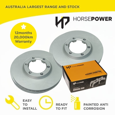 Front Brake Pads and Disc Rotors Set for Isuzu D-MAX TFR85 3.0TD 2008 - 2012
