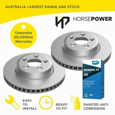 Front Rotors and Bendix Brake Pads Set for Ford FAIRLANE BF 5.4 V8 2005 -
