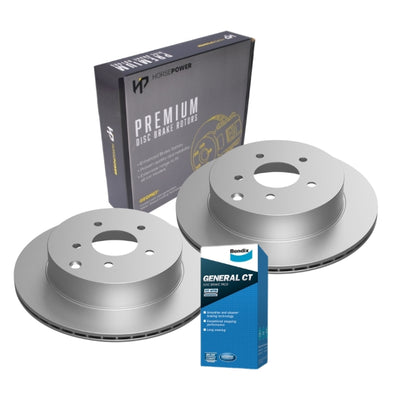 Rear Brake Disc and Bendix Brake Pads for Infiniti M Y51 08/2012-12/2013