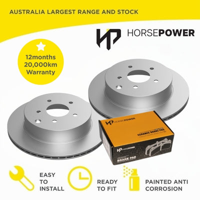 Rear Brake Disc and Brake Pads for for Nissan Elgrand E51 2.5 3.5 02-10 190mm HB