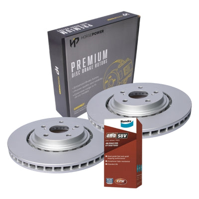 Front Bendix Brake Pads and Rotors Set for Toyota KLUGER GSU40 GSU45 07-14