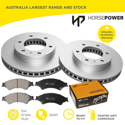 Front Ceramic Brake Pads and Disc Rotors for Ford RANGER PX PY Mazda BT-50 UP UR 2011-2026