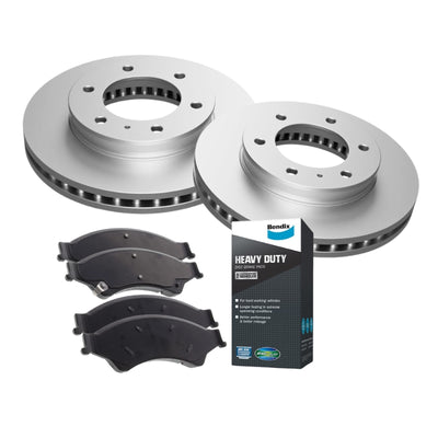 Front Bendix HD Brake Pads and Disc Rotors for Ford RANGER PX PY Mazda BT-50 UP UR 2011-2026
