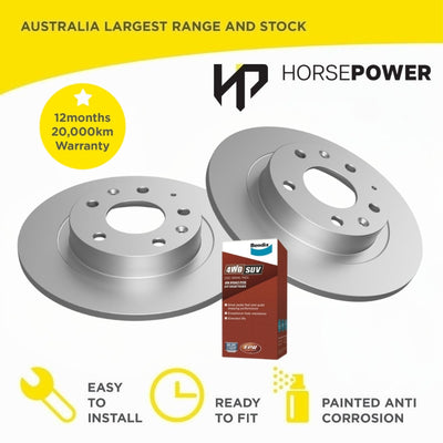 Rear Disc Rotors and Bendix Brake Pads for Mazda CX-3 DK 2.0L 03/2015-01/2018 281mm