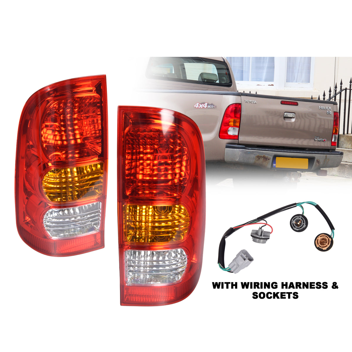 Pair LH Left + RH Right Tail Light Rear Lamp Assy For Toyota Hilux Ute 2005~2012