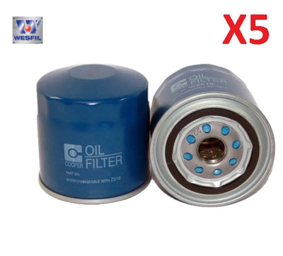 5x WESFIL OIL FILTERs for Ford FALCON 2002-2016 TERRITORY 2005-2016 WZ516