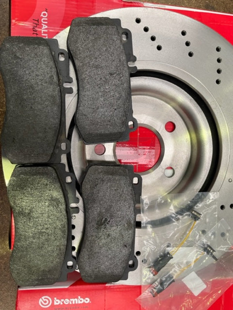 Brembo Front Cross Drilled Disc Rotors And Brake Pads For Cls350 C218 Sport Pack Kit