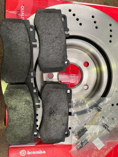 Brembo Front Cross Drilled Disc Rotors And Brake Pads For Cls350 C218 Sport Pack Kit