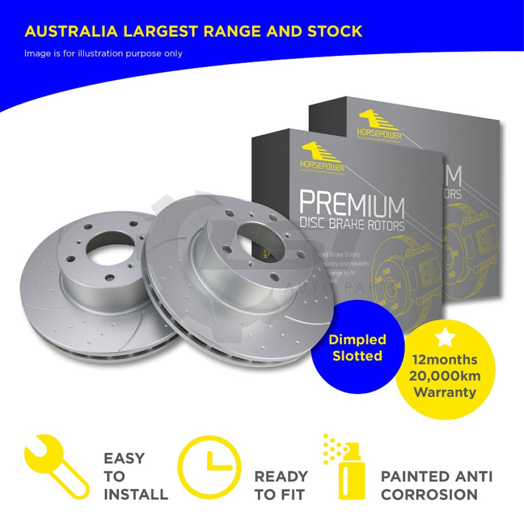 Dimpled Slotted Rear Brake Disc Rotors For Holden Berlina Vw 06-14 Kit