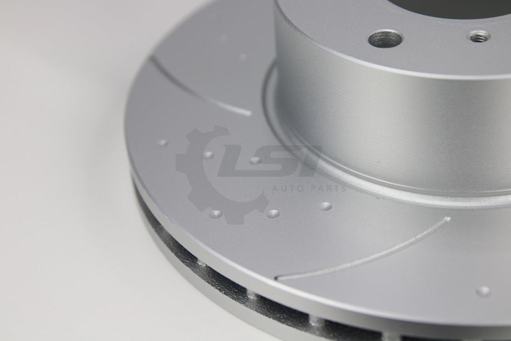 Dimpled Slotted Rear Brake Disc Rotors For Holden Berlina Vw 06-14 Kit