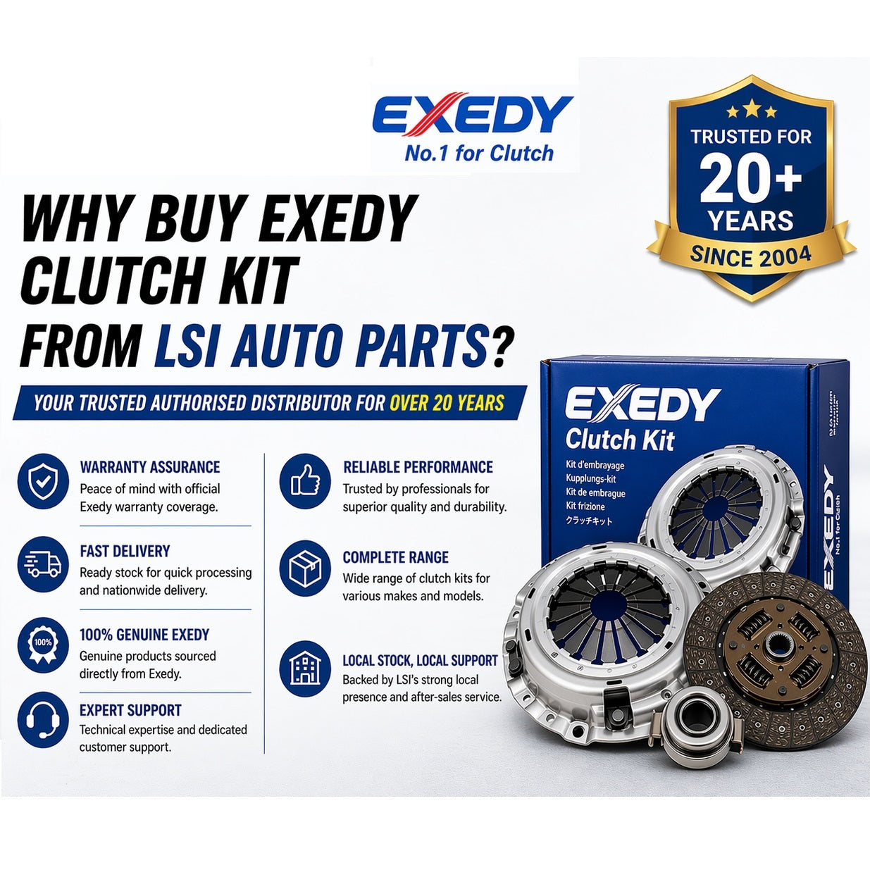 Exedy Clutch Kit OE Replacement for Hyundai i30 240mm HYK-8697