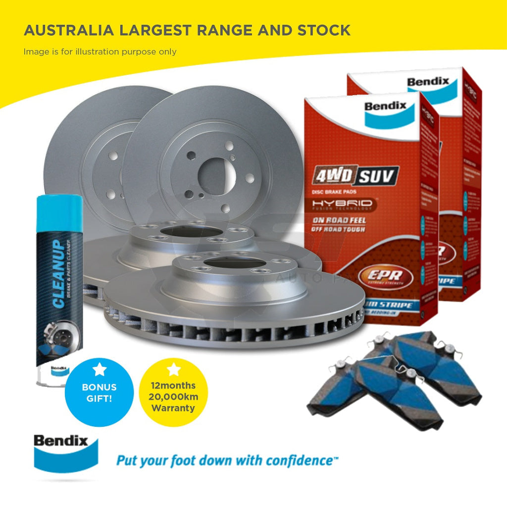 F+R Brake Rotors Bendix Pads For Toyota Landcruiser Prado Grj Kdj 125 Rzj Kzj120 Disc Kit