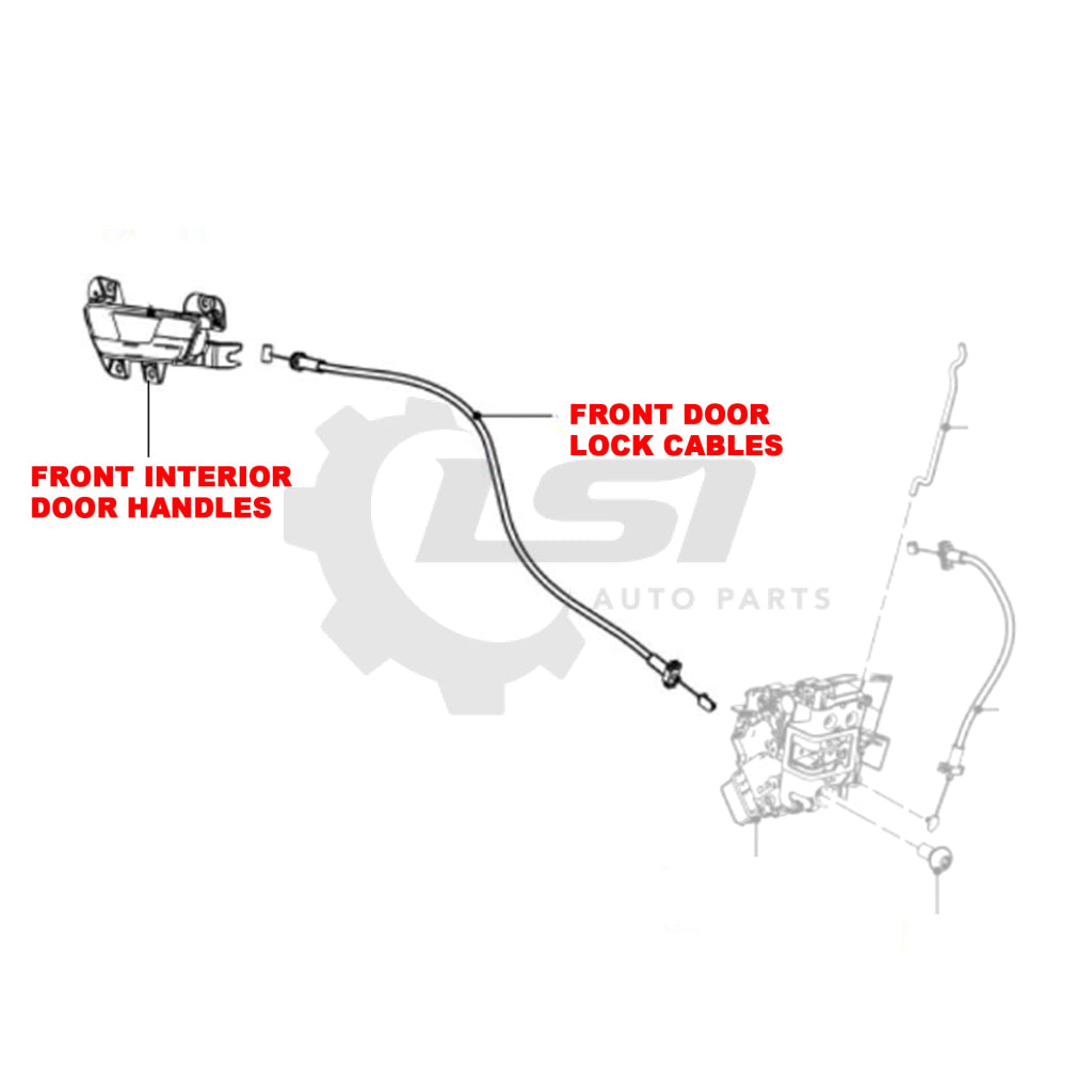 Ford Falcon Fg Fg-X Front Lh Left Inner Door Handle Chrome + Lock Cable
