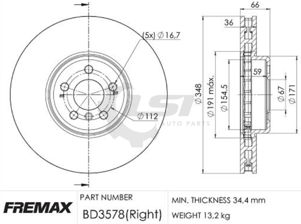 Fremax Front Disc Rotors Brake Pads And For Bmw X3 Xdrive 30D G01 3.0 16-00 Kit
