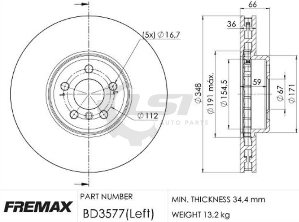 Fremax Front Disc Rotors Brake Pads And For Bmw X3 Xdrive 30D G01 3.0 16-00 Kit