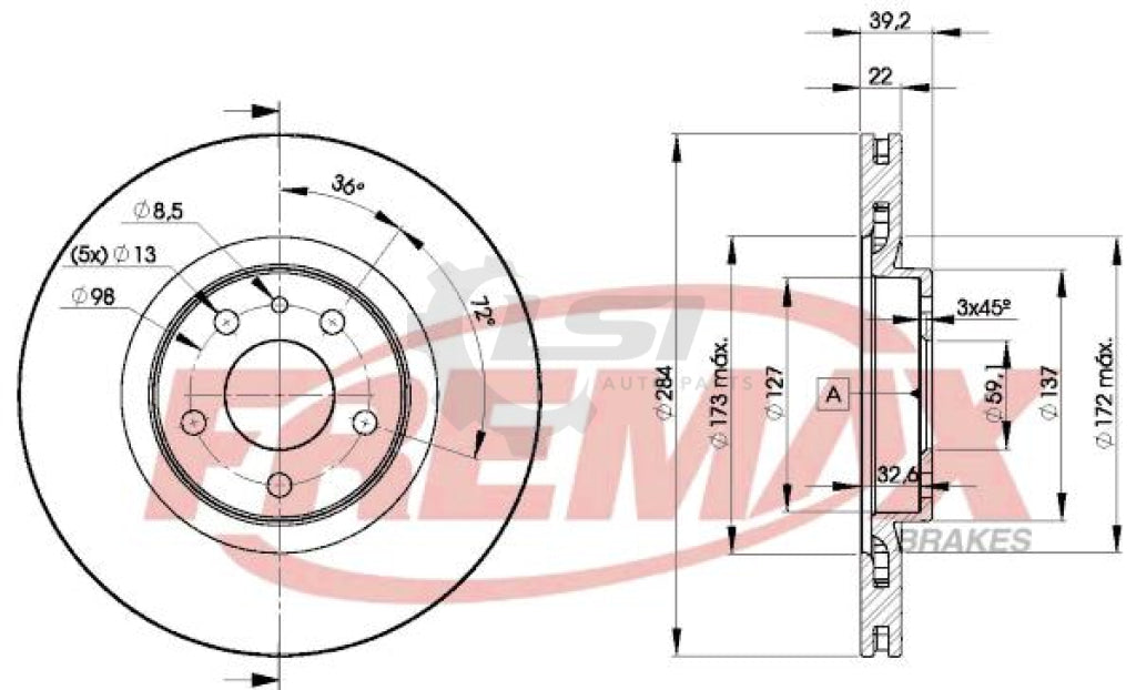 Fremax Front Disc Rotors For Alfa Romeo Gtv 2.0 95-04 Brake