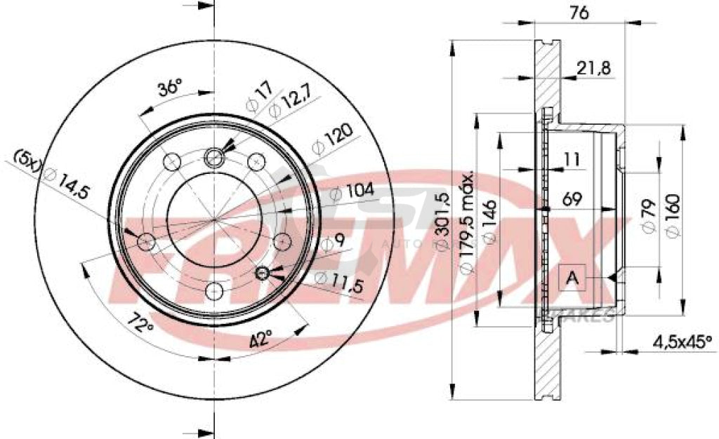 Fremax Front Disc Rotors For Bmw 525I E34 2.5 88-96 Brake