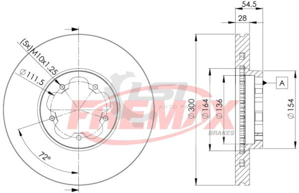 Fremax Front Disc Rotors For Ford Transit Vm 2.3 2.4 06-14 Brake