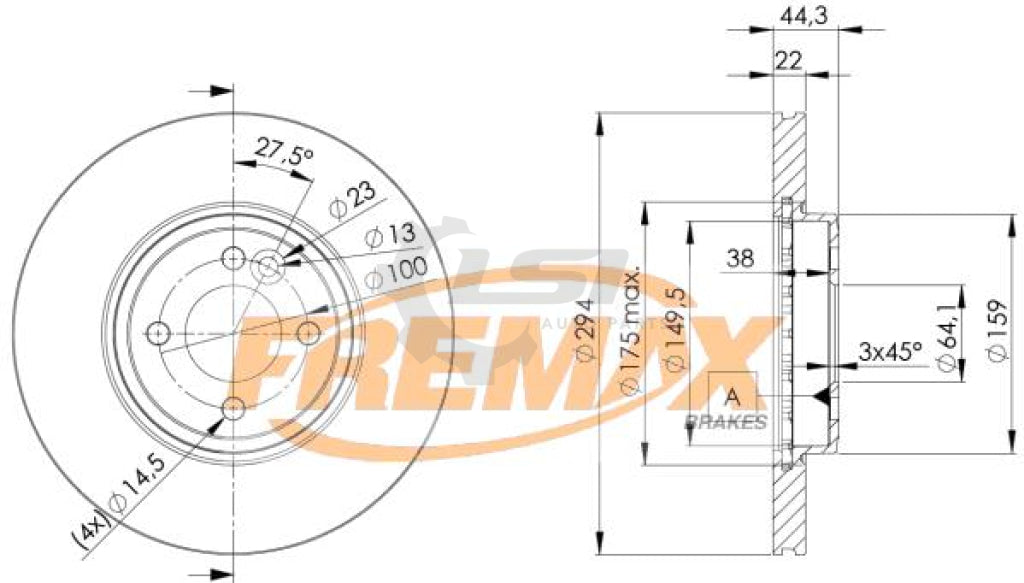 Fremax Front Disc Rotors For Mini Cooper D R56 1.6 02-07 294Mm Brake