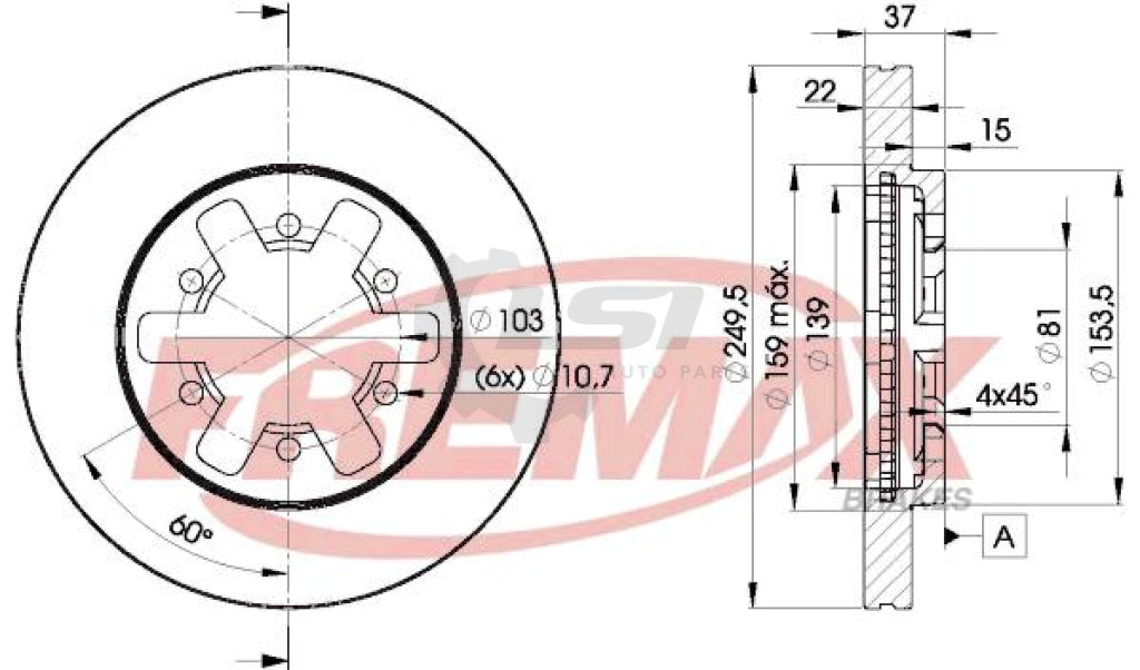 Fremax Front Disc Rotors For Nissan Datsun 1.6 85-92 Brake