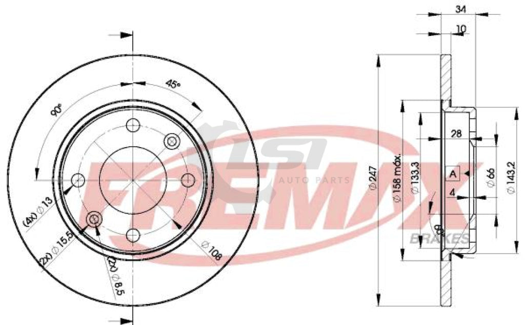 Fremax Front Disc Rotors For Peugeot 205 1.4 1.6 87-98 Brake