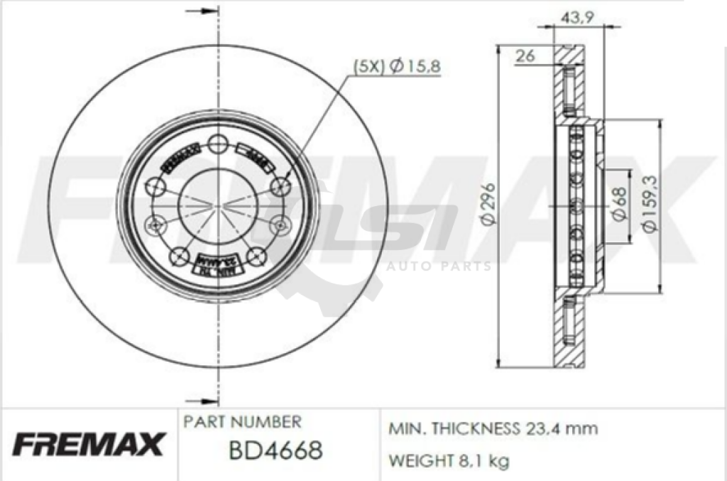 Fremax Front Disc Rotors For Renault Laguna X91 2.0 08-11 Brake
