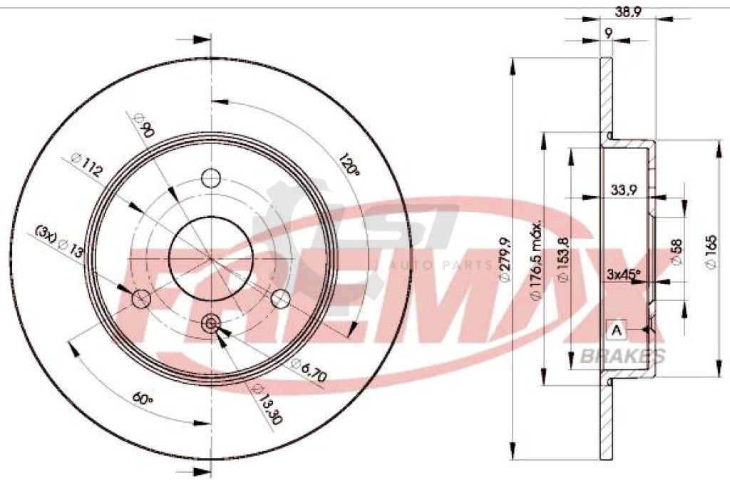 Fremax Front Disc Rotors For Smart Cabrio 0.7 03-04 Brake