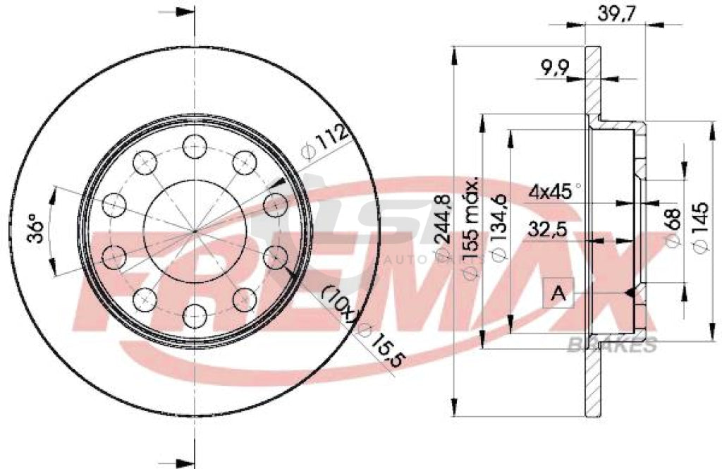 Fremax Rear Disc Rotors For Audi A4 B5 2.4 Aps 99-01 Brake