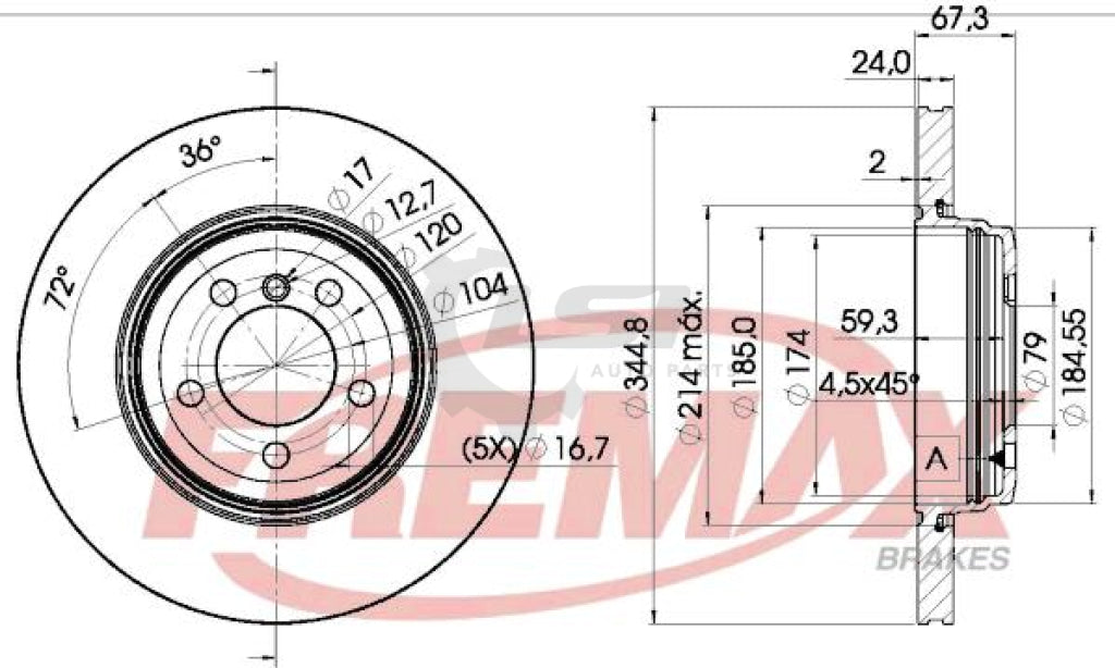 Fremax Rear Disc Rotors For Bmw 550I E61 4.8 05-07 Brake