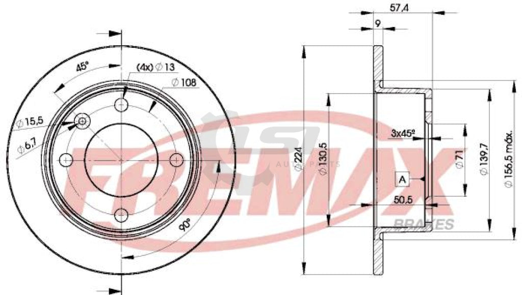 Fremax Rear Disc Rotors For Citroen Xantia 2.0 2.9 96-01 4D Hatchback Only Brake