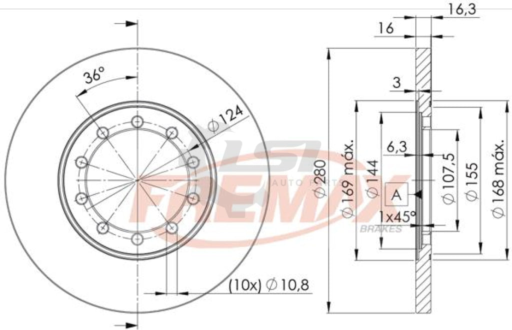 Fremax Rear Disc Rotors For Ford Transit Vm 2.3 2.4 06-14 Brake