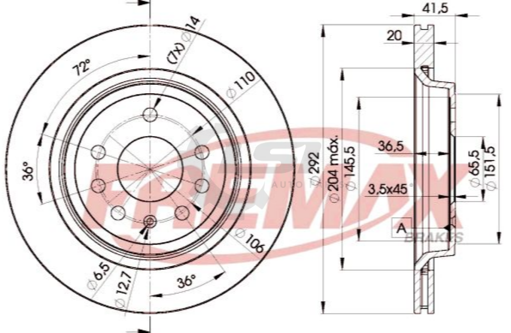 Fremax Rear Disc Rotors For Holde Vectra Cd Cdx Cdxi Zc 3.2 2003-2006 Brake
