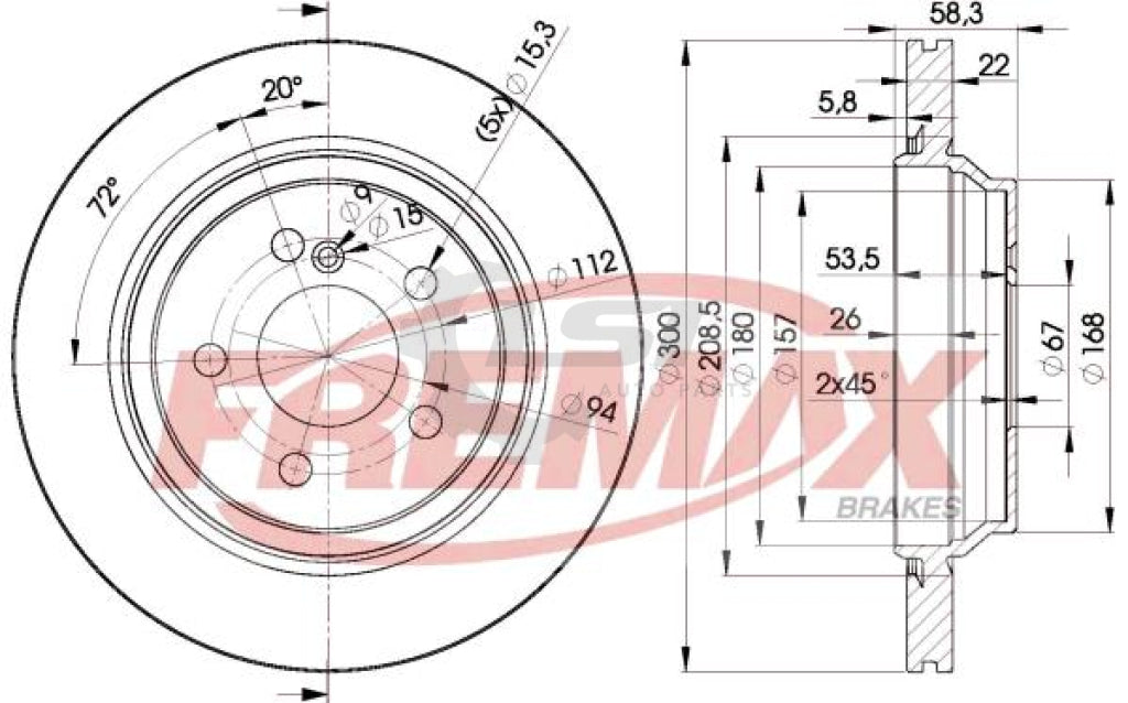 Fremax Rear Disc Rotors For Mercedes Benz Cl500 C215 5.0 00-07 Vented Brake