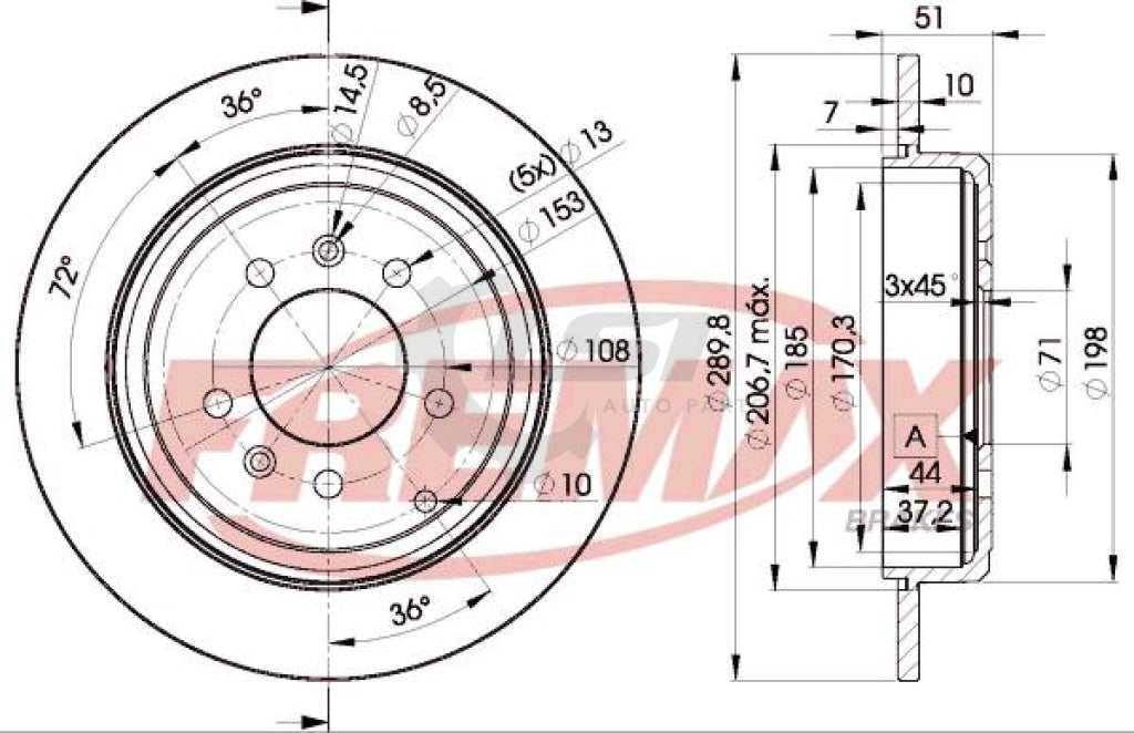 Fremax Rear Disc Rotors For Peugeot 607 2.9 00-06 Brake