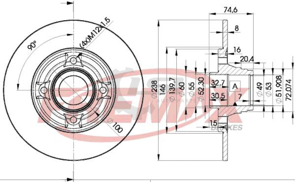 Fremax Rear Disc Rotors For Renault Clio Rs X65 Mk Ii 2.0 00-01 Brake