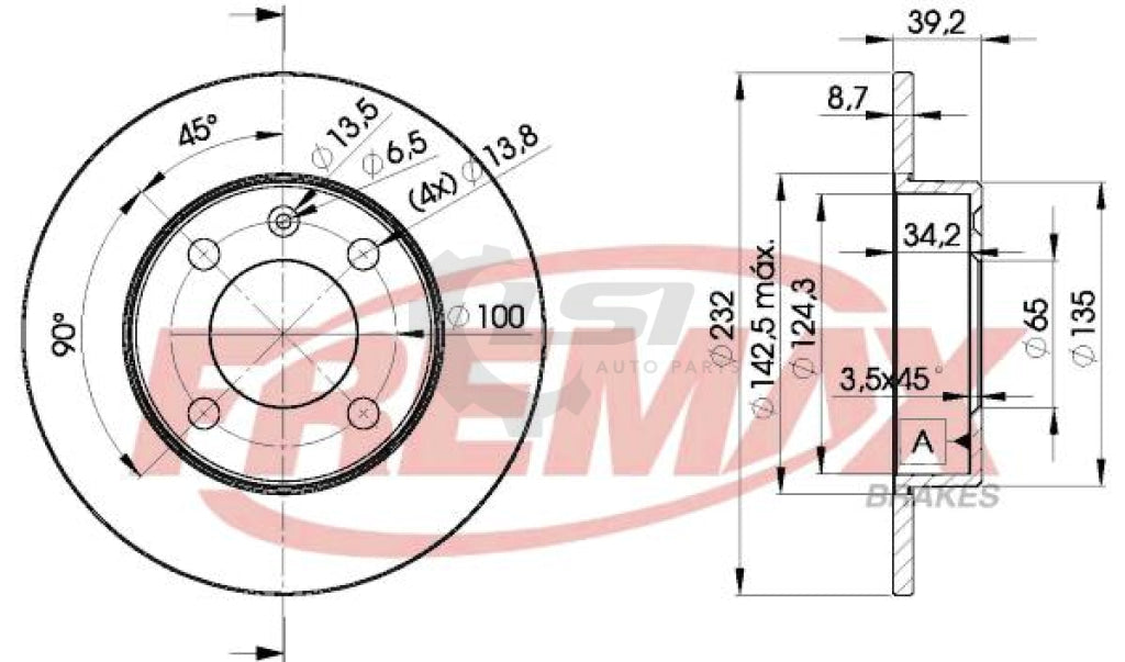 Fremax Rear Disc Rotors For Volkswagen Polo 6N 1.4 1.6 99-01 Brake