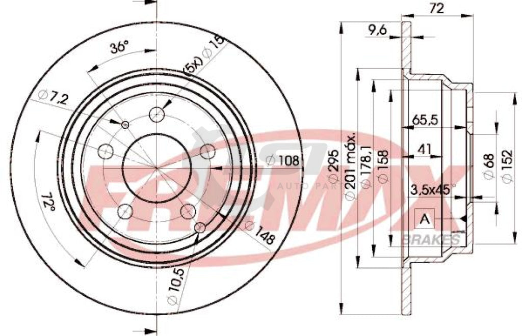 Fremax Rear Disc Rotors For Volvo C70 2.3 2.4 98-05 Brake Kit
